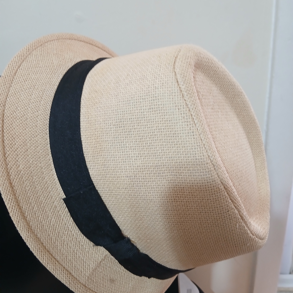 Classic Tan Fedora Hat with Black Band